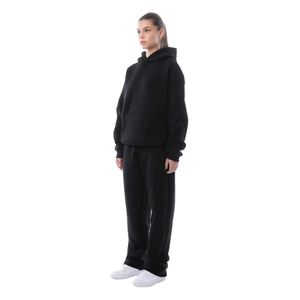 Conjunto Deportivo Casual de 2 Piezas con Logotipo Personalizado al por Mayor, Sudadera Marrón de Manga Larga y Pantalones Cortos para Mujer, Transpirable - Product Image 1
