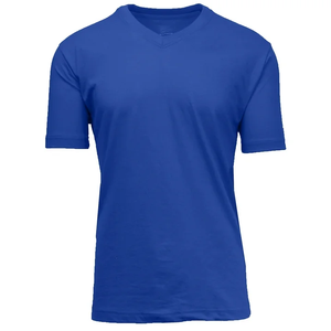 Saison d'été T-shirt de couleur unie pour hommes Premium Stylish Casual V-Neck Design Breathable Plus Size Clothing T Shirts For Men - Product Image 1