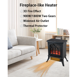 Cheminée électrique moderne 750W-1500W avec flamme LED, commande mécanique, chauffage rapide, écoénergétique A++, en acier, pour foyers domestiques (normes AU/US) - Product Image 4