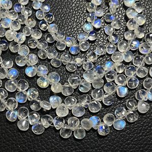 Rainbow Moonstone Smooth Heart Shape Briolette Natural White Plain Beads para la fabricación de joyas - Product Image 3