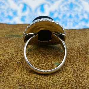 Joyería de estilo de diseño bohemio, anillo de piedra de forma ovalada de ónix negro genuino Natural hecho a mano, anillos finos de Plata de Ley 925, joyería - Product Image 4
