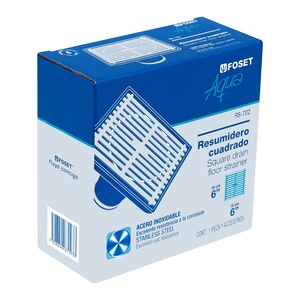 Foset RS-702 moderno scarico lineare quadrato in acciaio inox 6x6 'Aqua per il pavimento del bagno o della doccia