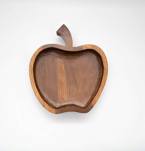 ชามไม้ตกแต่งรูปแอปเปิ้ลชามเสิร์ฟทำจากไม้เครื่องครัวขายส่ง - Product Image 2