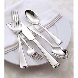 Ensemble de couverts de luxe en acier inoxydable pour banquet de mariage, plaqué argent, poignée à points hauts, couteaux et cuillères personnalisés en acier inoxydable - Product Image 5