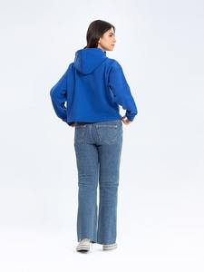 Sweat-shirts et sweats à capuche décontractés pour femmes grandes tailles, logo personnalisé OEM, polaire uni, sweat à capuche graphique court pour femmes - Product Image 4