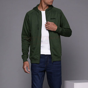 Sweat à capuche d'hiver avec fermeture éclair et cordon de serrage pour hommes sport coton chaud couleur unie séchage rapide respirant sweat manteau vêtements de sport coréen - Product Image 5