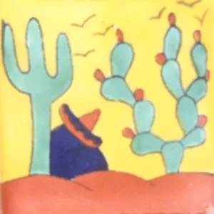 C108กระเบื้องเม็กซิกันขนาด4x4นิ้วของตกแต่งบ้านเซรามิกทำด้วยมือได้รับเยอะมากตามต้องการ! - Product Image 1