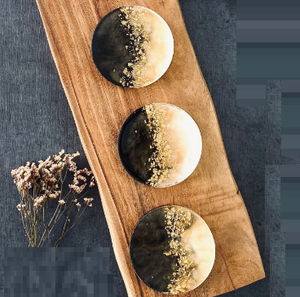 Posavasos de café y vino, juego hecho a mano de cuatro posavasos de resina, tamaño personalizado, posavasos decorativos para té y café, portavasos de resina - Product Image 4