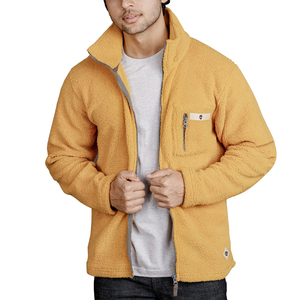 Venta al por mayor por encargo de color sólido de los hombres chaqueta de lana Polar Slim Fit con cuello alto precio de fábrica de tela de lona - Product Image 1
