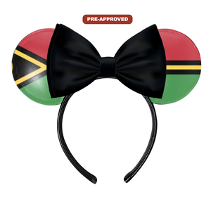 Diadema Personalizada por Encargo de Fábrica - Diseño de Orejas de Ratón Conceptuales con Bandera de Vanuatu H.E.R. (Preaprobado) Accesorios Hechos a Medida - Product Image 1