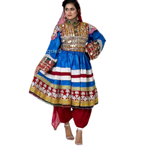 OEM ODM Service Robes de femmes de style afghan Prix de gros Dames afghanes Kuchi Tribal Fête de mariage Dentelle Appliques Volants - Product Image 4