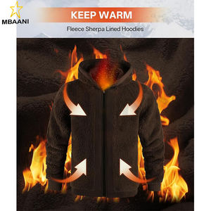 <b>Men</b> <b>Hoodies</b> Zip Up <b>Sherpa</b> Lined Sweatshirts Heavyweight Thick Warm Fleece Winter Jacket. - Product Image 3