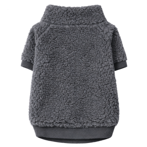 Veste pour chien en sherpa gris, veste zippée en polaire douce, vêtements d'extérieur chauds et confortables pour animaux de compagnie pour chiens de petite et moyenne taille - Product Image 5