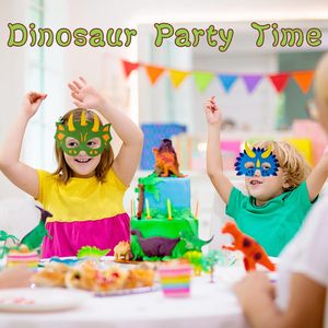 Máscaras de dinosaurio de fieltro para niños, favores de fiesta de dinosaurio, máscaras de dinosaurio, suministros de fiesta de cumpleaños, máscaras de fiesta de dinosaurio para niños y niñas - Product Image 4