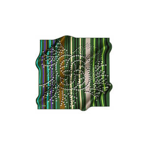 ผ้าพันคอสี่เหลี่ยมลายดอกไม้สีเขียว - Product Image 1
