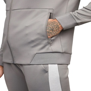 Chándal deportivo personalizado para gimnasio para hombre, ajustado, a la moda, estampado, dos piezas, negro, ropa de sudor, conjunto de equipo a la moda - Product Image 5