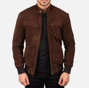 Chaqueta de Cuero Personalizada de Alta Calidad para Hombre, Corte Ajustado, Cuello Alto, Mangas Largas, Transpirable, de Secado Rápido, Lista para el Invierno - Product Image 4