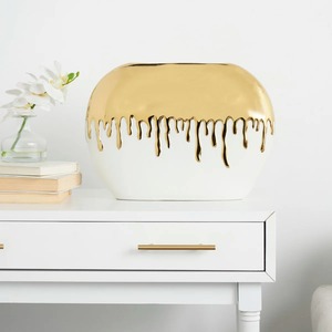 Florero dorado de diseño Multimf, elegante, multiusos, Ideal para exhibición de flores, Mini portalápices de plantas o decoración creativa para el hogar - Product Image 4