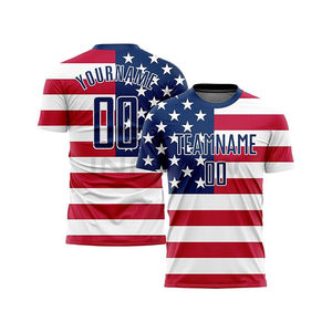 Maillot de football unisexe OEM avec nom et numéro personnalisés, coupe automatisée, uniformes d'entraînement col en V pour jeunes et adultes ODM - Product Image 1