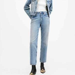 Jeans de Mezclilla Lavados de Cintura Alta, Corte Recto, Ajuste Regular, Casuales para Mujer, Alta Calidad, Venta al Por Mayor 2024 - Product Image 1