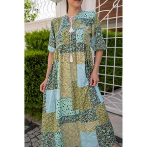 Robe ample verte à motifs, respirante et confortable pour les occasions décontractées (vente en gros) - Product Image 1