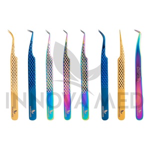 Pinset bulu mata palsu berlapis <span class=keywords><strong>Titanium</strong></span>, Pinset bulu mata berlian berkelanjutan Anti statis, ekstensi bulu mata - Product Image 1