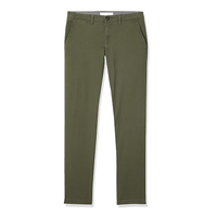 Pantalon de costume homme coupe slim extensible style italien respirant à devant plat avec logo à la taille et braguette zippée, couleur unie, pour affaires et occasions décontractées