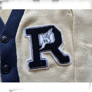 Cardigan en tricot unisexe d'hiver avec décoration brodée et motif patchwork, respirant et à séchage rapide, en laine/acrylique - Product Image 4