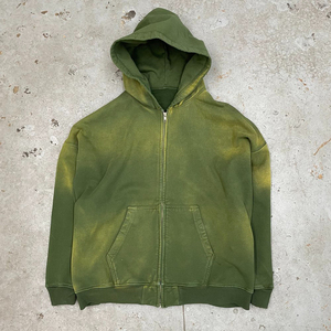 Vente en gros de sweat-shirt vierge épais 500 g/m² personnalisé vintage en détresse surdimensionné sweat-shirt à capuche personnalisé en polaire délavé à l'acide - Product Image 4