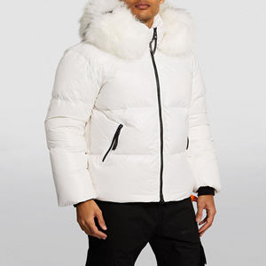 Chaqueta acolchada de estilo callejero a la moda para hombre, chaqueta de invierno acolchada transpirable con cuello levantado y logotipo personalizado - Product Image 2