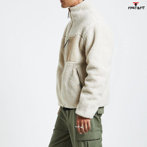 High Quality Comfortable Breathable Material <b>Men</b> Polar Fleece Bomber Jacket Custom Camouflage <b>Long</b> Sleeve Sherpa <b>Coat</b> Spring - Product Image 3