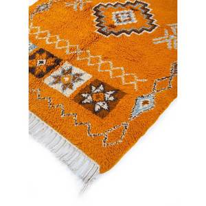 Alfombra de Lana Anudada a Mano Zuri, Patrón Geométrico Rojo y Naranja para Decoración de Sala de Estar, Alfombra de Yute de 9x12, Pae-425 - Product Image 2