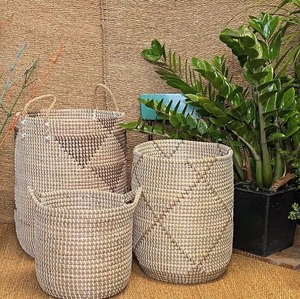Cesta de Almacenamiento Redonda de Seagrass Tejida a Mano, Ecológica, al por Mayor - Product Image 4