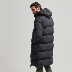 Alta calidad personalizado invierno otoño nueva moda hombres chaqueta de bombardero de gran tamaño Zip Puff con capucha Puffer burbuja abrigo largo de talla grande - Product Image 2