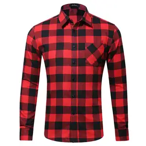 Nuovi arrivi camicia di flanella di cotone scozzese di colore cotone personalizzato vestito più venduto camicie di flanella manica lunga