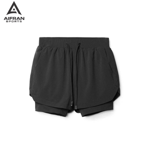 Pantalones Cortos Deportivos Aifran para Hombre con Bolsillos con Cremallera, Secado Rápido, para Gimnasio, Entrenamiento, con Logotipo Personalizado, de Malla - Product Image 4