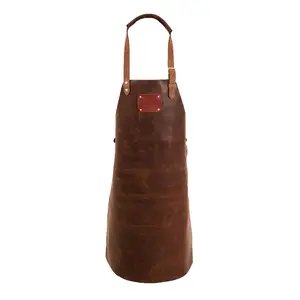OEM Bulk Apron Genuine Leather Welder Protect Clothing Carpenter Black-smith Garden Cowhide Clothing Leather Working Apron