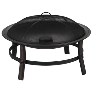 เตาย่างพิซซ่ากลางแจ้งเตาย่างบาร์บีคิวแบบไร้ควันทำจากเหล็กกลมเผาด้วยตะแกรงจุดประกายไฟสำหรับห้องครัวกลางแจ้ง - Product Image 1