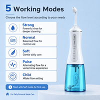 Irrigateur nasal électrique personnalisé 350 ml, nettoyeur de nez sans fil, étanche IPX7, buse rotative à 360°, kit de rinçage nasal rechargeable par USB