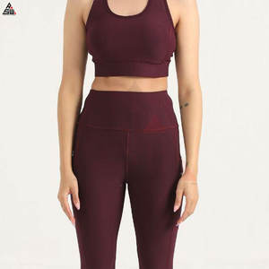 Conjunto de Yoga para Mujer, Talla Grande, Sólido, de Alta Calidad, Transpirable, Cómodo, Ropa Deportiva para Gimnasio, Ropa de Yoga sin Costuras, Personalizable - Product Image 4