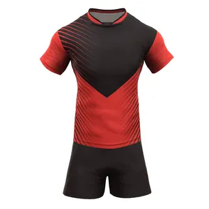 Großhandel, neu eingetroffen, günstige Rugby-Anzug, Hemd und Shorts, Sport-Team-Anzug mit Farbstoff-Sublimationsdruck