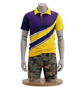 In Stock Ready to Ship Tax Free Oversized Polo <b>Shirts</b> Wholesale Custom Logo Sublimation Collar <b>Waffle</b> Short Sleeve Polo <b>Shirts</b> - Product Image 1