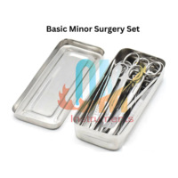 Ensemble de 13 pièces de kit de chirurgie mineure de base, instruments chirurgicaux en acier inoxydable de qualité médicale, réutilisables, autoclavables, norme allemande