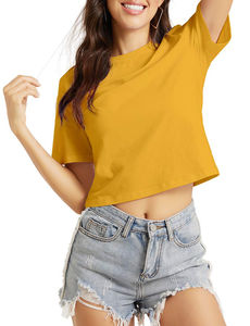Women Crop Top <b>Shirts</b> <b>Ladies</b> Street Wear Women Short Sleeve Crop Top <b>t</b> <b>Shirts</b> Custom 100% Cotton Women <b>T</b>-<b>shirts</b> - Product Image 2
