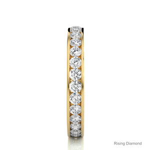 1.2 CTW Round Lab Grown Diamond Full Eternity <b>Set</b> in Yellow Gold Wedding Band Anniversary Gift <b>Rings</b> - Product Image 4