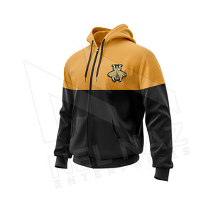 Survêtement de jogging à capuche en coton et polyester pour hommes, haut respirant, fermeture éclair, personnalisable et grande taille en option - Product Image 3