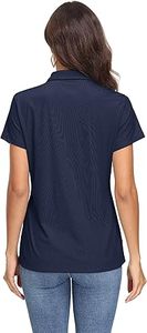 Camisetas de Punto Casuales para Mujer, de Primera Calidad, Transpirables, Ajustadas, Color Azul, Tela Oxford Ligera, MOQ Bajo - Product Image 4