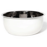 Bol à pied martelé en acier inoxydable fait à la main grande taille avec couvercle bol spa à vendre
