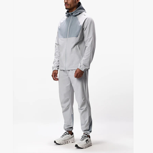 Chaqueta cortavientos de gimnasio ligera personalizada para hombre con capucha y cremallera frontal con patrón sólido de talla grande Technics impresos - Product Image 6