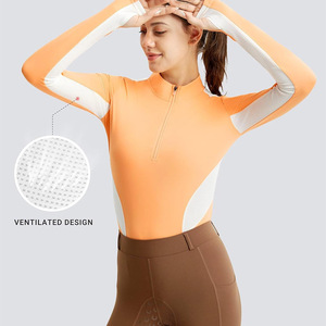 Chaqueta de entrenamiento de invierno de manga de mujer de alta calidad con cremallera ropa deportiva Ecuestre para montar a caballo - Product Image 4